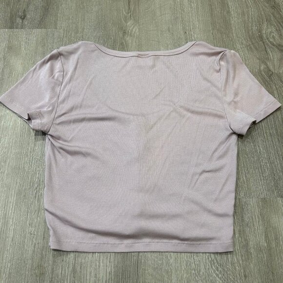 NWOT Aritzia Sunday Best Holly Button Crop Top Light Purple Women's Size Small - Picture 5 of 5